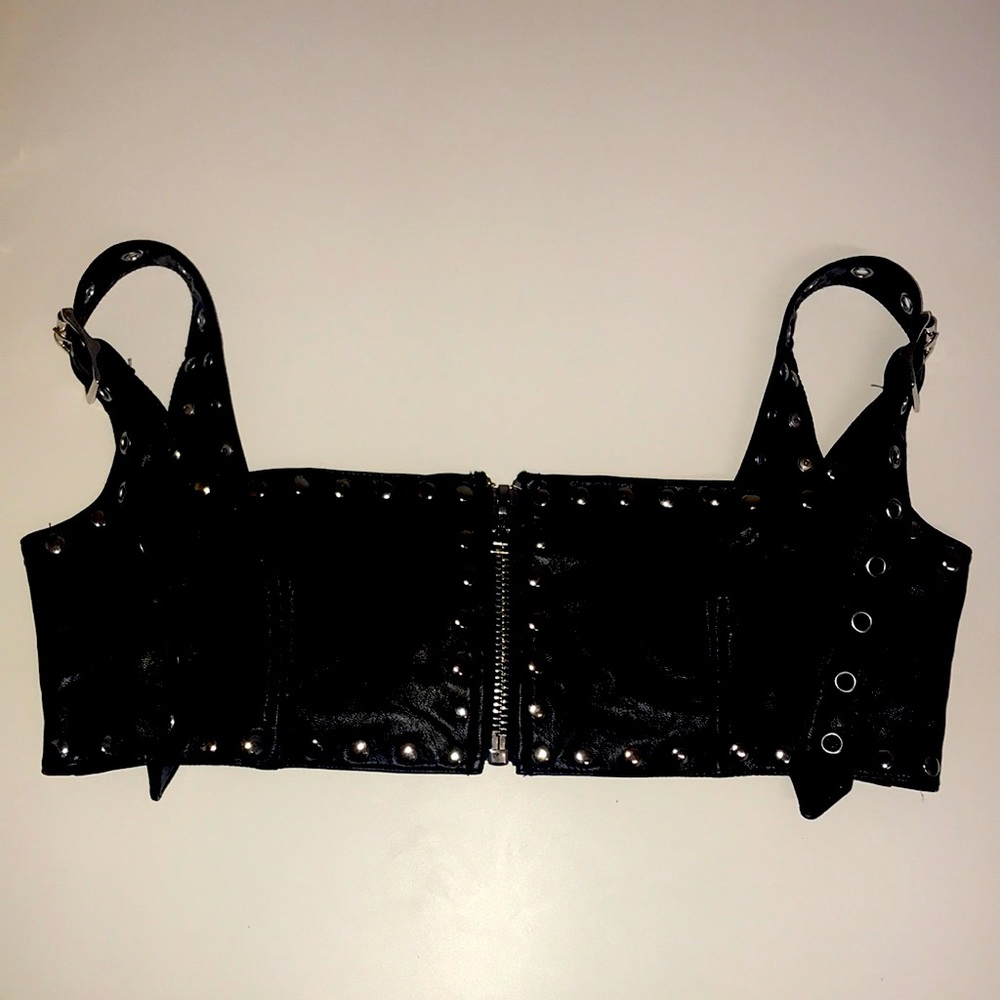 Dolls Kill Leather Studded Crop Top
